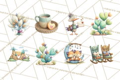 Boho Valentine Cactus Clipart PNG, Desert Romance Clip Art Product Image 5