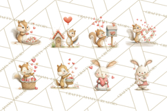 Cozy Cottage Valentine Critters Clipart PNG Animals Product Image 2