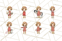 Farm Girl Valentine Clipart Pastel Country Watercolor PNG Product Image 7