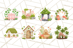 Cottagecore St Patrick’s Day Clipart, Mini Irish Cottage Png Product Image 6