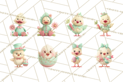 Whimsical Easter Characters Clipart PNG, Cute Mint Png Product Image 5
