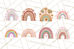 Valentine Boho Rainbow Clipart, Romantic Heart Rainbows PNG Product Image 8