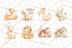 Cute Baby Dinosaurs Clipart PNG, Watercolor Dinosaur Product Image 6