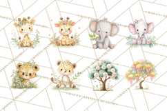 Safari Baby Animals Clipart PNG, Cute Pastel Watercolor Png Product Image 6