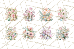 Easter Floral Clipart, Watercolor Spring Flowers Png Product Image 7