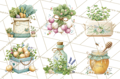 Spring Farmer’s Market Minis Clipart, Rustic Spring Png Product Image 7
