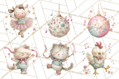 Farm Animals Dance Party Clipart, Dancing Cow Pig Sheep Png Product Image 7