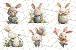Whimsical Easter Animal Clipart, Printable PNG, Cute Bunny Product Image 7
