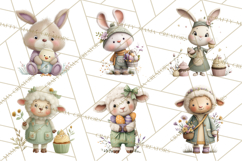 Whimsical Easter Animal Clipart, Printable PNG, Cute Bunny Product Image 8