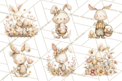 Vintage Easter Bunny Clipart PNG, Easter Bunny Printable Product Image 8