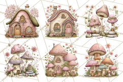 Enchanted Fairy Cottages Clipart PNG, Pastel Woodland Product Image 2