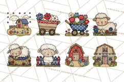 Patriotic Farm Animals Clipart, Whimsical Red White Blue Product Image 4