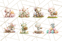 Easter Robot Clipart, Pastel Full-Body Robot Illustration Product Image 6
