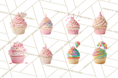 Birthday Cupcakes PNG, Colorful Cupcake Clipart, Sprinkles Product Image 2