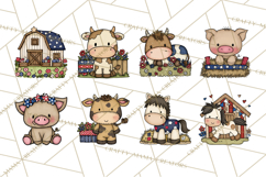 Patriotic Farm Animals Clipart, Whimsical Red White Blue Product Image 6