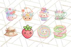 Anthropomorphic Spring Objects Clipart, Cute Kawaii Plants Product Image 5