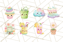 Anthropomorphic Spring Objects Clipart, Cute Kawaii Plants Product Image 3