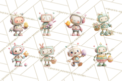 Easter Robot Clipart, Pastel Full-Body Robot Illustration Product Image 5
