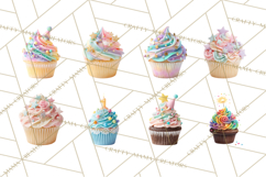 Birthday Cupcakes PNG, Colorful Cupcake Clipart, Sprinkles Product Image 6