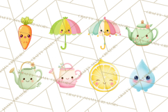 Anthropomorphic Spring Objects Clipart, Cute Kawaii Plants Product Image 2