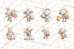 Easter Robot Clipart, Pastel Full-Body Robot Illustration Product Image 3