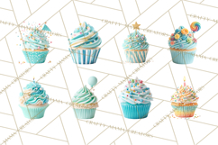 Birthday Cupcakes PNG, Colorful Cupcake Clipart, Sprinkles Product Image 4