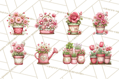Cozy Cottage Garden Clipart, Pastel Flowers, Garden Tools Product Image 6