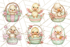 Easter Baby Animals in Baskets Clipart, Cute Lambs Png Product Image 8