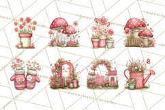 Cozy Cottage Garden Clipart, Pastel Flowers, Garden Tools Product Image 2