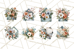 Romantic Letter Clipart, Love Notes Clip Art PNG, Floral Product Image 8