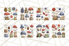 Patriotic Woodland Clipart, Whimsical Red White Blue Forest Product Image 8