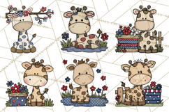 Patriotic Safari Animals Clipart, Whimsical Red White Blue Product Image 4