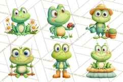 Frog Storybook Clipart, Cute Cartoon Frog Illustrations Png Product Image 7