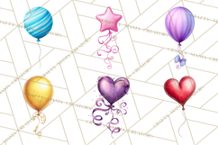 Birthday Balloon Clipart, Balloon Bunch PNG, Party Balloon Product Image 5