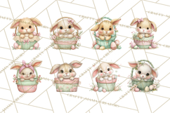 Easter Baby Animals in Baskets Clipart, Cute Lambs Png Product Image 6