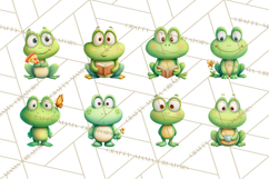 Frog Storybook Clipart, Cute Cartoon Frog Illustrations Png Product Image 5