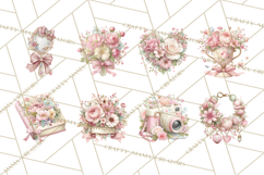 Floral Girl Power Clipart, Girly Feminine Icons Png Product Image 3