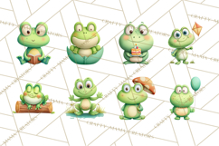 Frog Storybook Clipart, Cute Cartoon Frog Illustrations Png Product Image 4