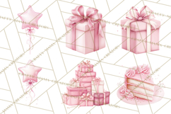 Pink Birthday Clipart, Vibrant Party Decorations PNG Product Image 8
