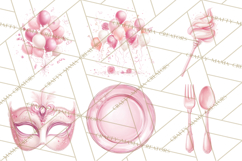 Pink Birthday Clipart, Vibrant Party Decorations PNG Product Image 6