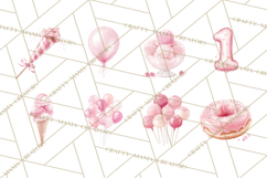 Pink Birthday Clipart, Vibrant Party Decorations PNG Product Image 4