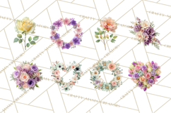 Soft Pastel Spring Floral Clipart, Pink Roses Tulips Png Product Image 5