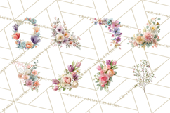 Soft Pastel Spring Floral Clipart, Pink Roses Tulips Png Product Image 6