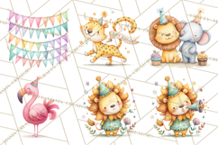 Safari Birthday Clipart PNG, Watercolor Safari Animals Product Image 7