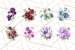 Soft Watercolor Floral Clipart, Spring Bouquets, Flowers PNG Product Image 8