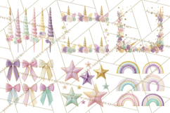 Unicorn Birthday Party Clipart, Magical Celebration Png Product Image 8