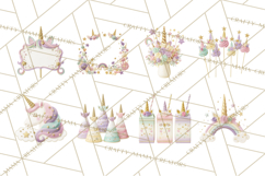 Unicorn Birthday Party Clipart, Magical Celebration Png Product Image 5