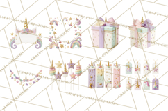 Unicorn Birthday Party Clipart, Magical Celebration Png Product Image 4