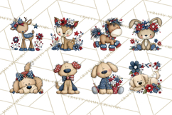 Patriotic Animals Clipart, Whimsical Red White Blue American Product Image 5