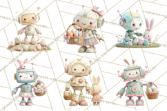 Easter Robot Clipart, Pastel Full-Body Robot Illustration Product Image 7